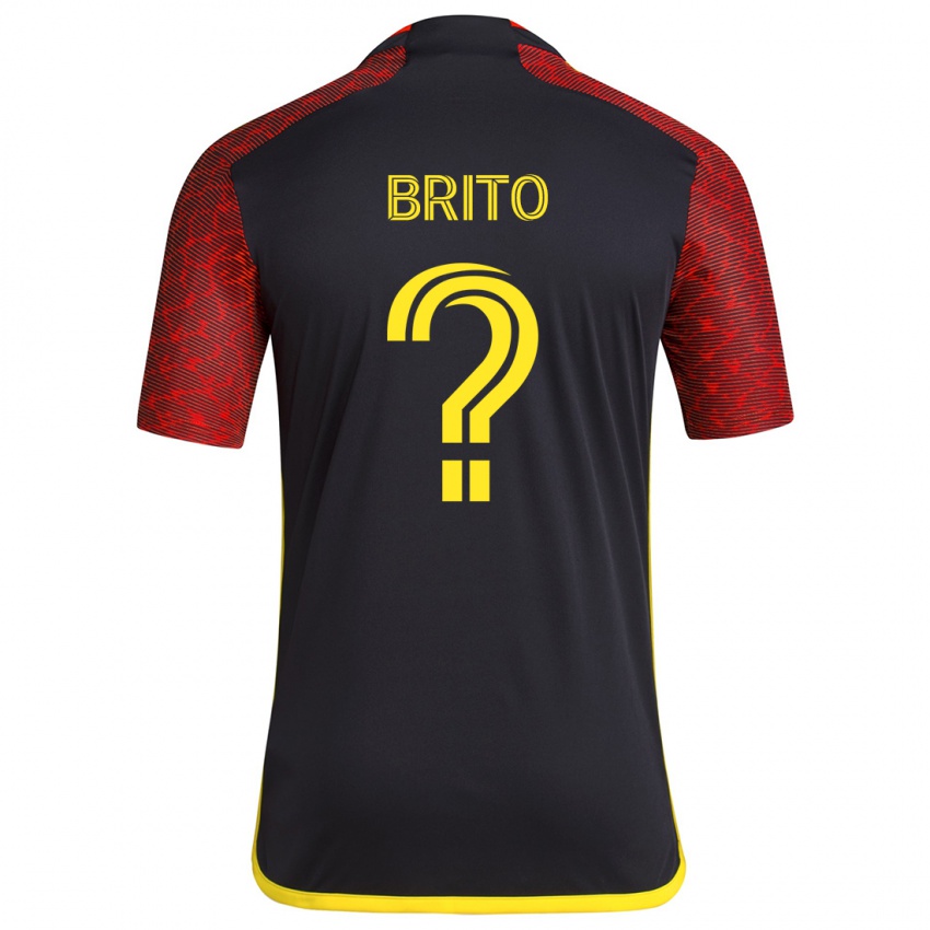 Kinder Kelvin-Luis Brito #0 Rot Schwarz Auswärtstrikot Trikot 2024/25 T-Shirt Schweiz