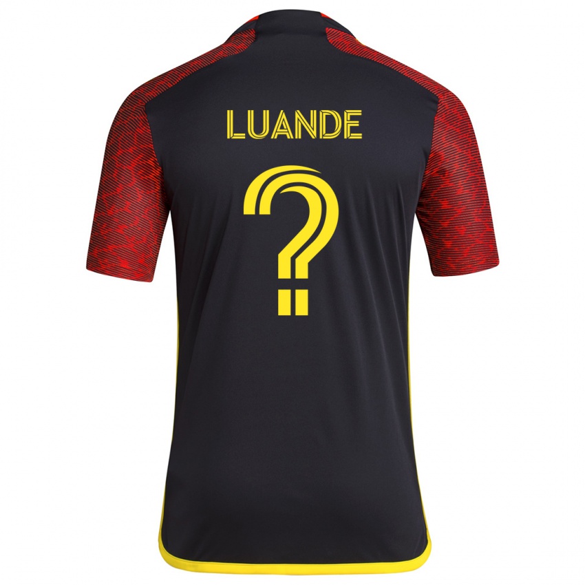 Kinder Michael Luande #0 Rot Schwarz Auswärtstrikot Trikot 2024/25 T-Shirt Schweiz