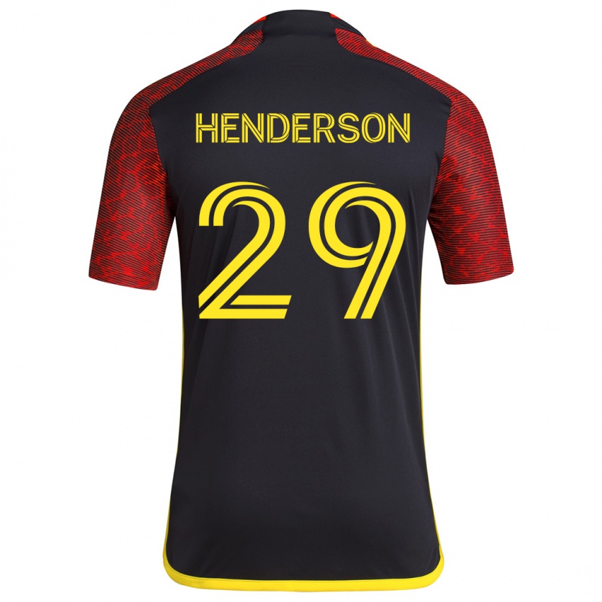 Kinder Anna Henderson #29 Rot Schwarz Auswärtstrikot Trikot 2024/25 T-Shirt Schweiz