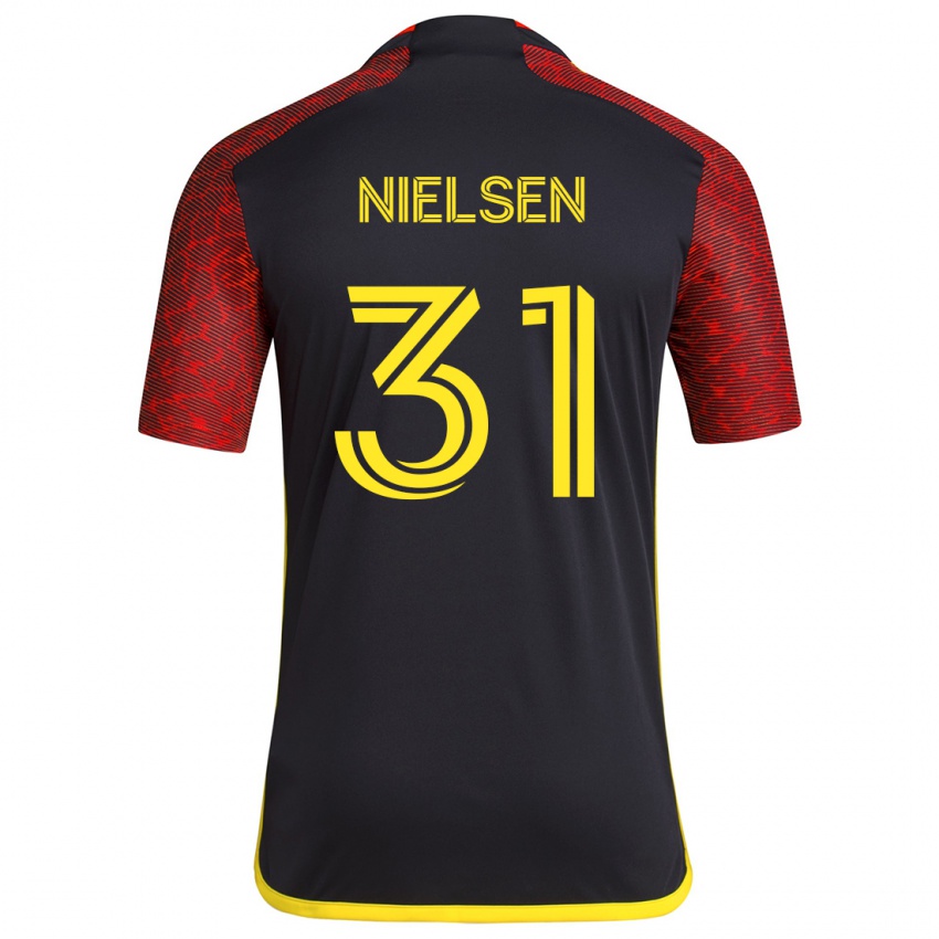 Kinder Madeline Nielsen #31 Rot Schwarz Auswärtstrikot Trikot 2024/25 T-Shirt Schweiz