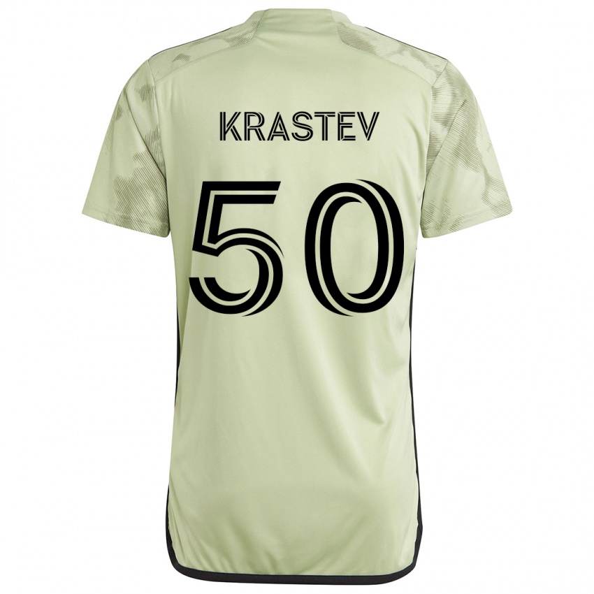 Kinder Filip Krastev #50 Hellgrün Auswärtstrikot Trikot 2024/25 T-Shirt Schweiz