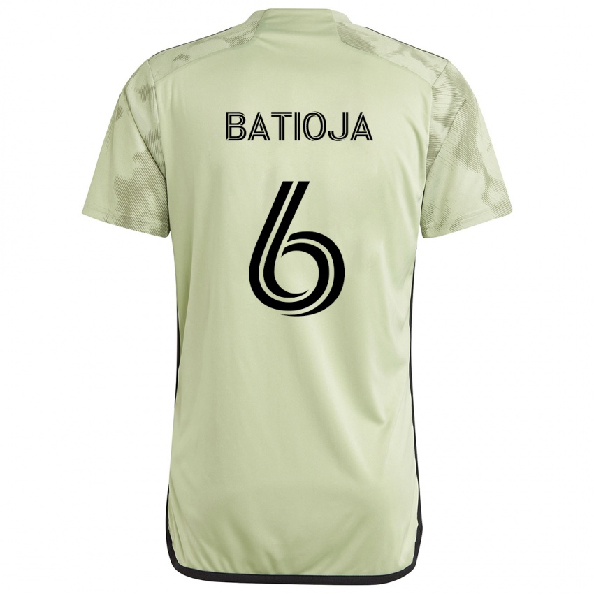 Kinder Jeremy Batioja #6 Hellgrün Auswärtstrikot Trikot 2024/25 T-Shirt Schweiz