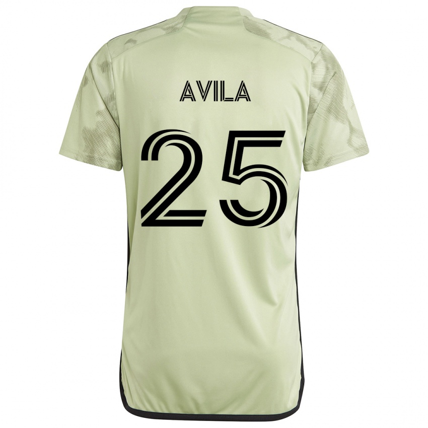 Kinder Armando Avila #25 Hellgrün Auswärtstrikot Trikot 2024/25 T-Shirt Schweiz