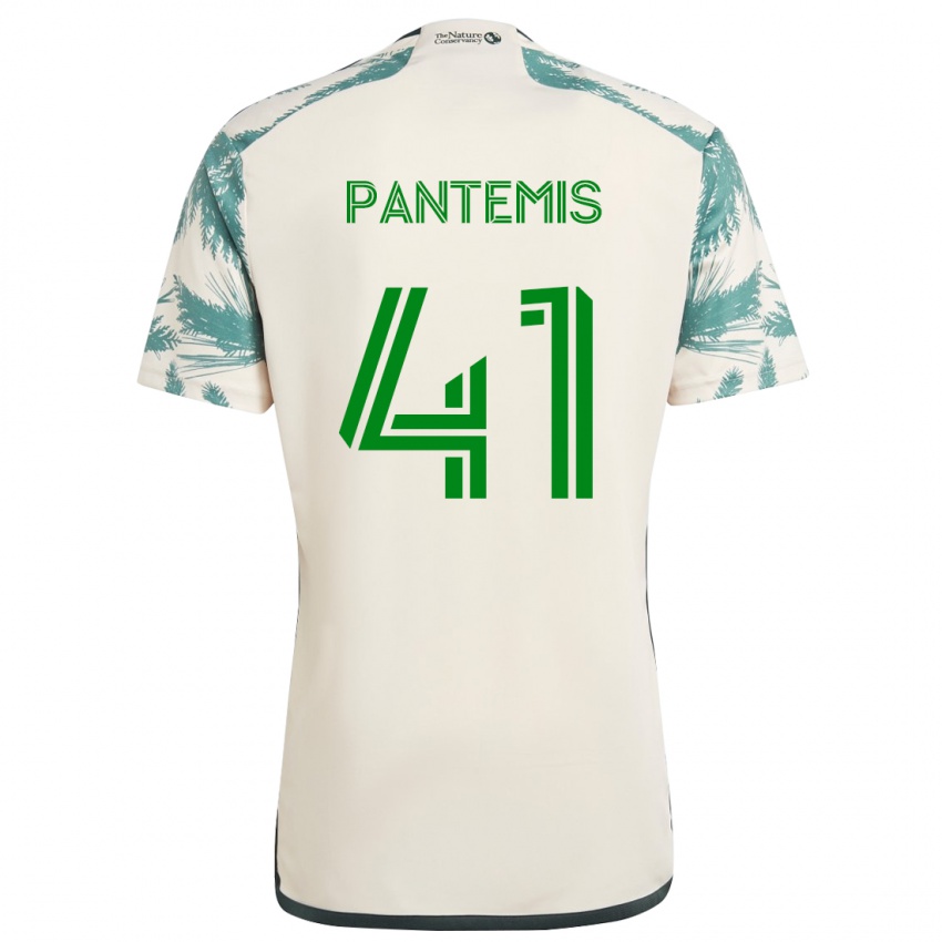 Kinder James Pantemis #41 Beige Braun Auswärtstrikot Trikot 2024/25 T-Shirt Schweiz