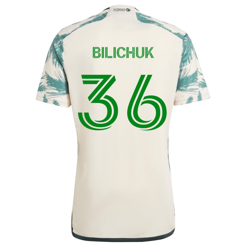 Kinder Ryan Bilichuk #36 Beige Braun Auswärtstrikot Trikot 2024/25 T-Shirt Schweiz