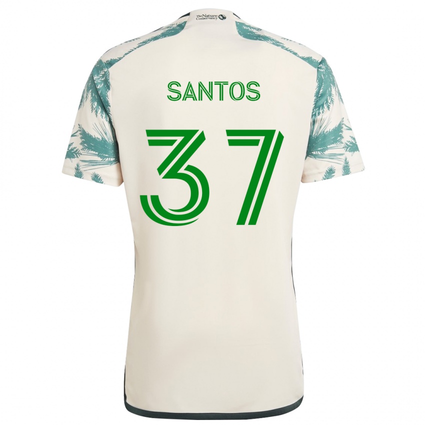 Kinder Noah Santos #37 Beige Braun Auswärtstrikot Trikot 2024/25 T-Shirt Schweiz