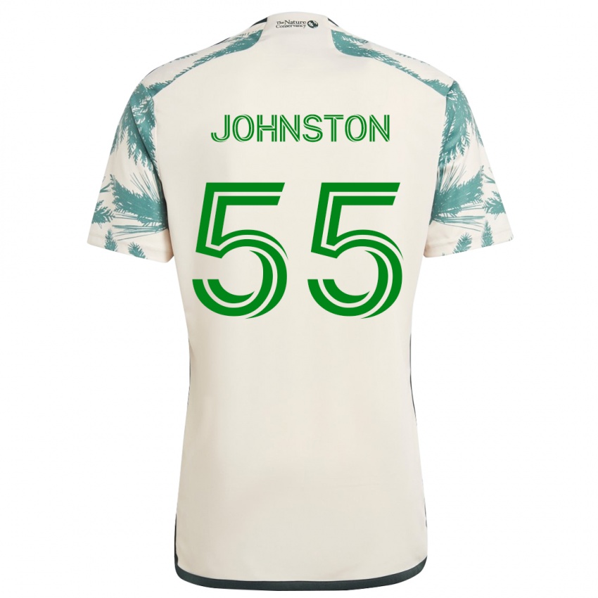 Kinder Malcolm Johnston #55 Beige Braun Auswärtstrikot Trikot 2024/25 T-Shirt Schweiz