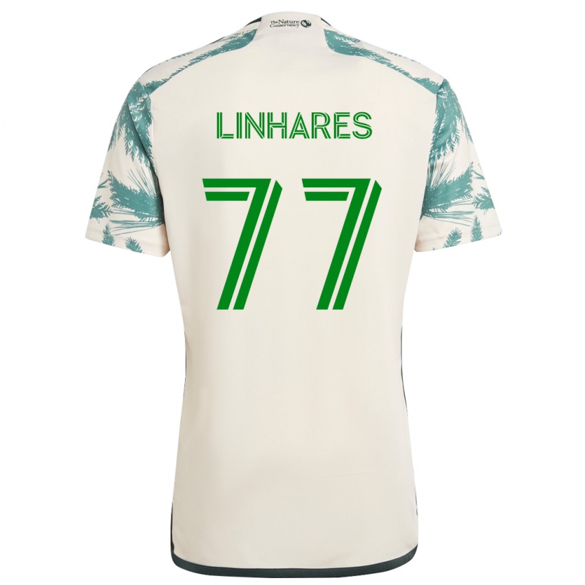 Kinder Kyle Linhares #77 Beige Braun Auswärtstrikot Trikot 2024/25 T-Shirt Schweiz