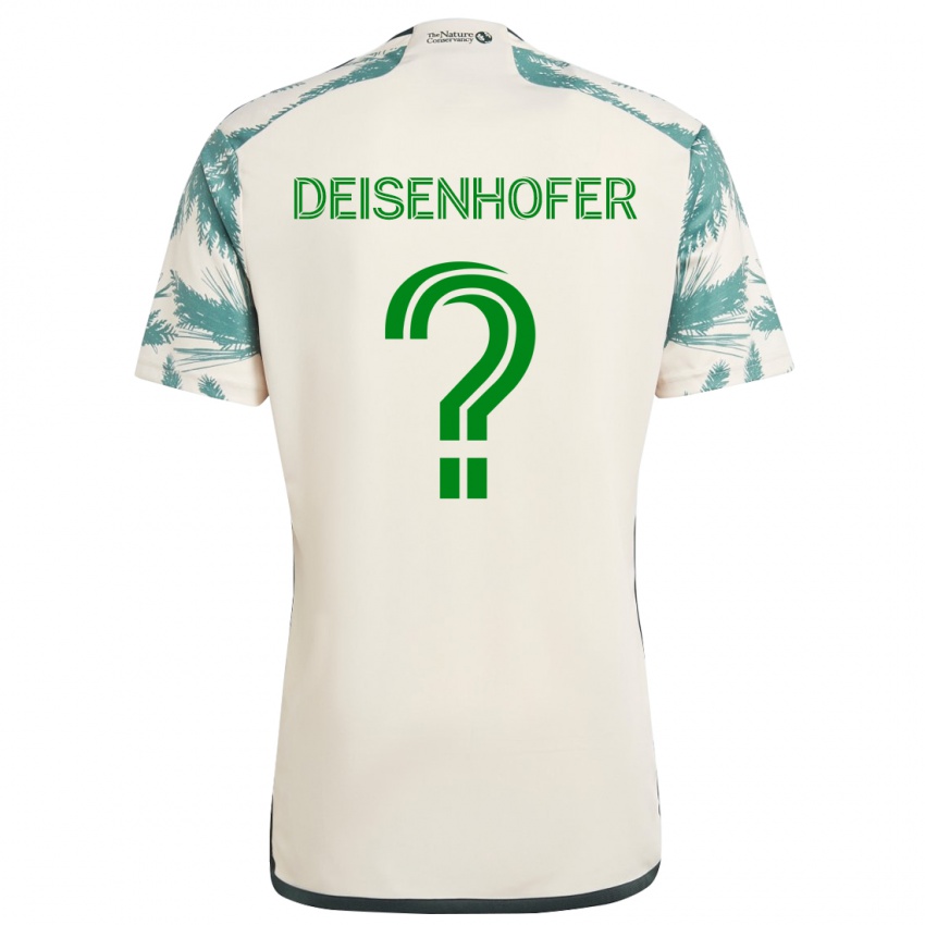 Kinder Maximilian Deisenhofer #0 Beige Braun Auswärtstrikot Trikot 2024/25 T-Shirt Schweiz