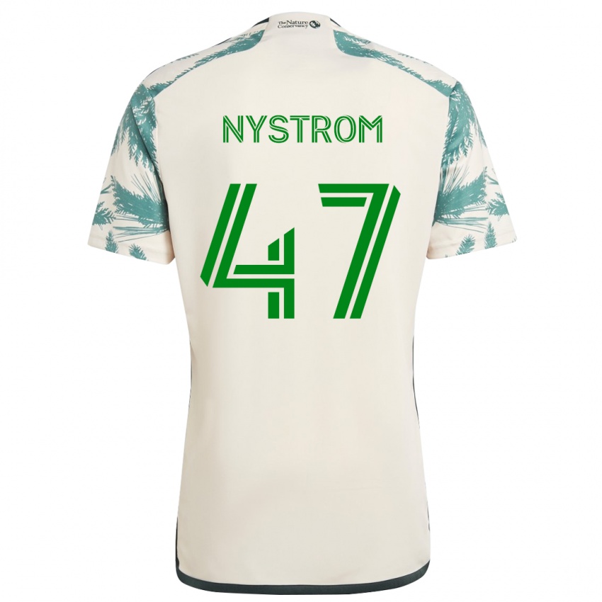 Kinder Maximo Nystrom #47 Beige Braun Auswärtstrikot Trikot 2024/25 T-Shirt Schweiz