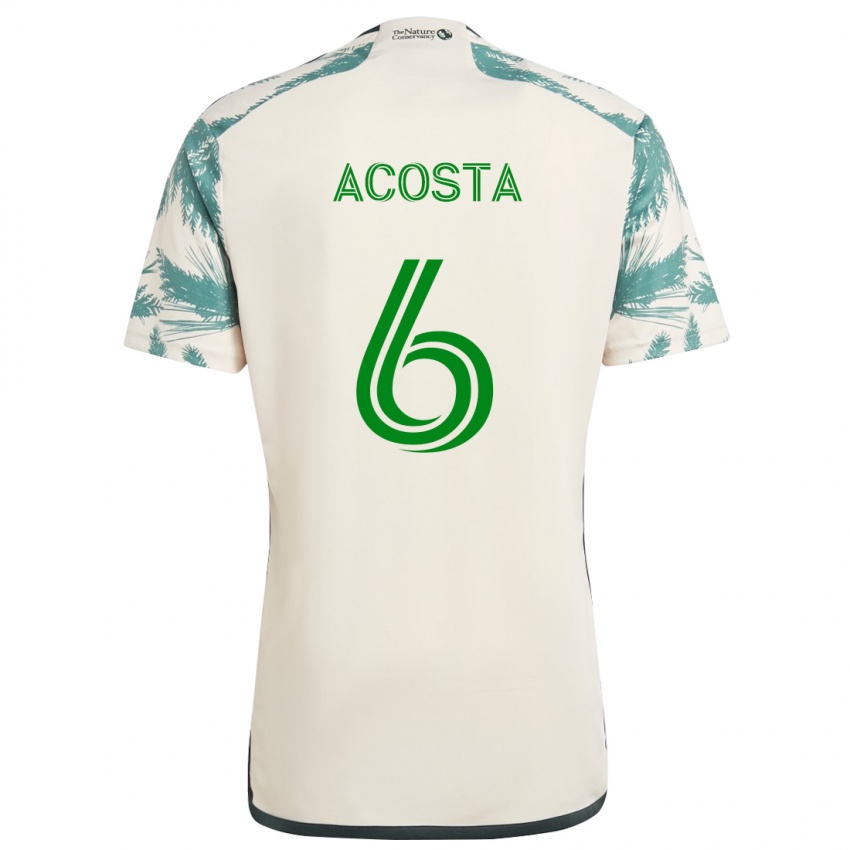 Kinder Bryan Acosta #6 Beige Braun Auswärtstrikot Trikot 2024/25 T-Shirt Schweiz