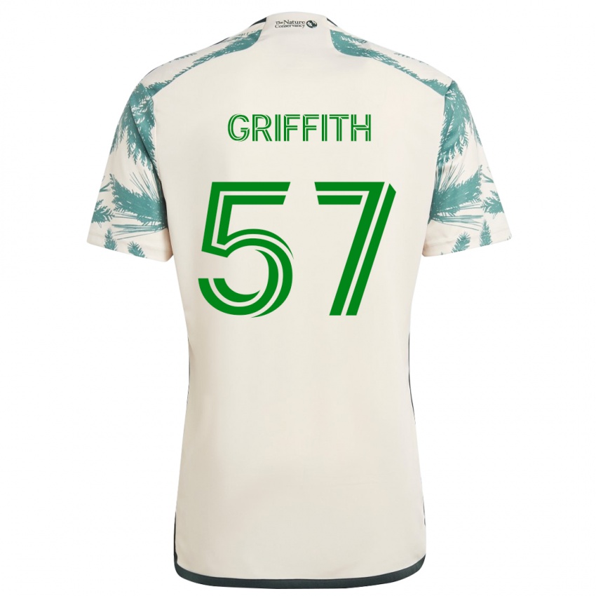 Kinder Víctor Griffith #57 Beige Braun Auswärtstrikot Trikot 2024/25 T-Shirt Schweiz