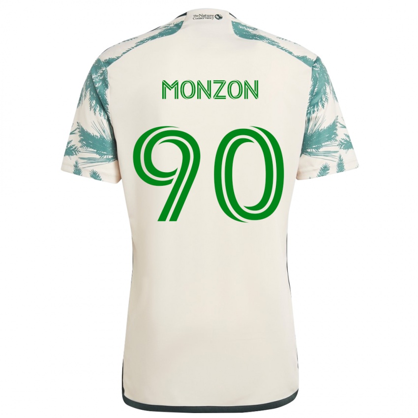 Kinder Florián Monzón #90 Beige Braun Auswärtstrikot Trikot 2024/25 T-Shirt Schweiz