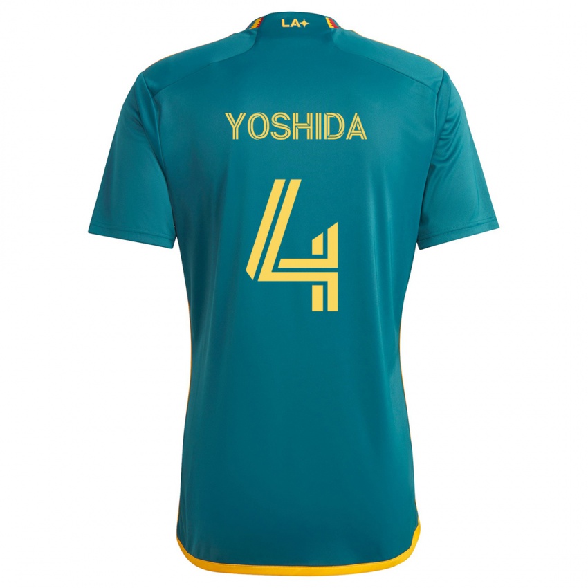 Kinder Maya Yoshida #4 Grün Gelb Auswärtstrikot Trikot 2024/25 T-Shirt Schweiz