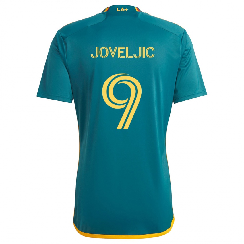 Kinder Dejan Joveljic #9 Grün Gelb Auswärtstrikot Trikot 2024/25 T-Shirt Schweiz