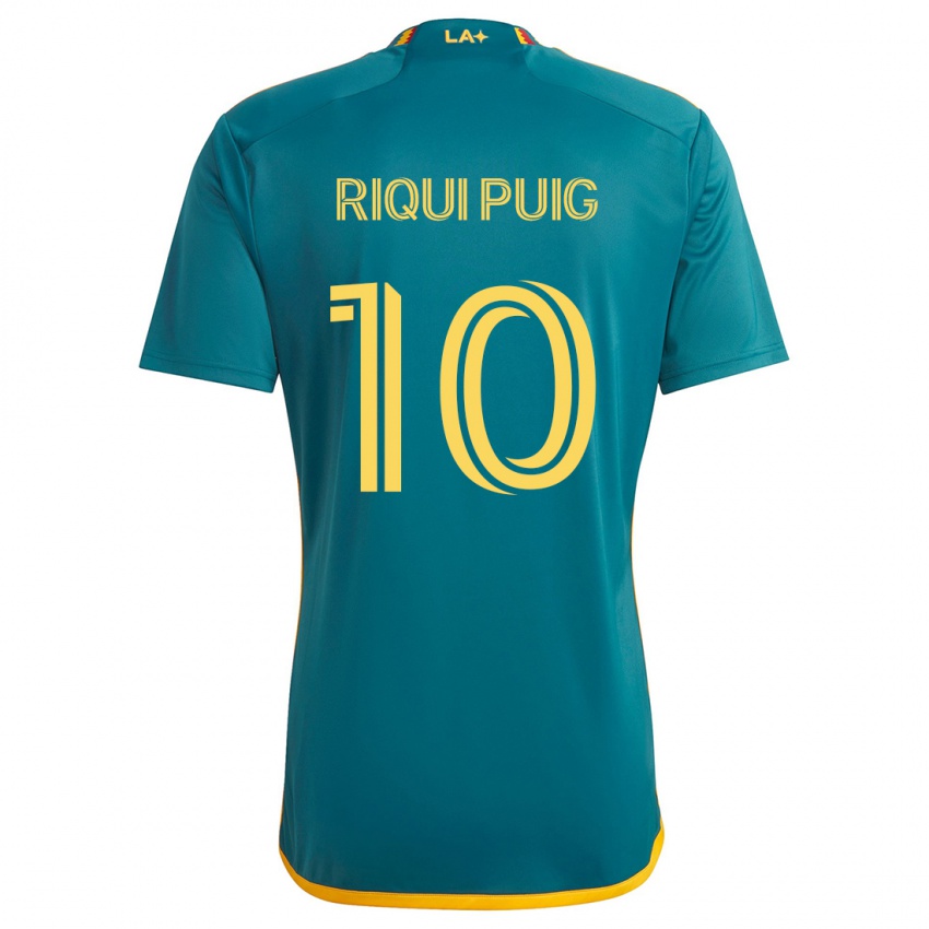 Kinder Riqui Puig #10 Grün Gelb Auswärtstrikot Trikot 2024/25 T-Shirt Schweiz