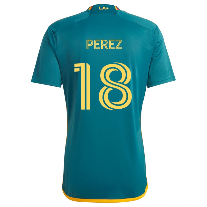 Kinder Jonathan Pérez #18 Grün Gelb Auswärtstrikot Trikot 2024/25 T-Shirt Schweiz