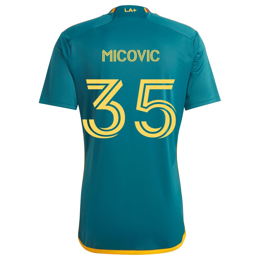 Kinder Novak Micovic #35 Grün Gelb Auswärtstrikot Trikot 2024/25 T-Shirt Schweiz