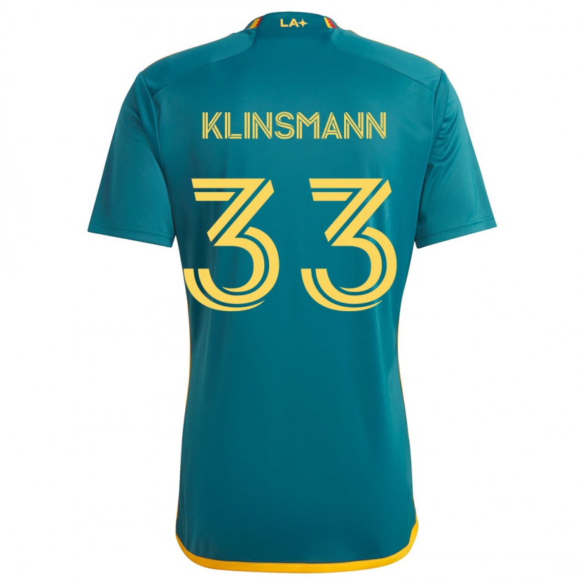 Kinder Jonathan Klinsmann #33 Grün Gelb Auswärtstrikot Trikot 2024/25 T-Shirt Schweiz