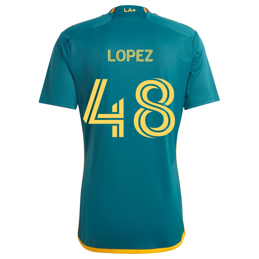 Kinder Diego López #48 Grün Gelb Auswärtstrikot Trikot 2024/25 T-Shirt Schweiz