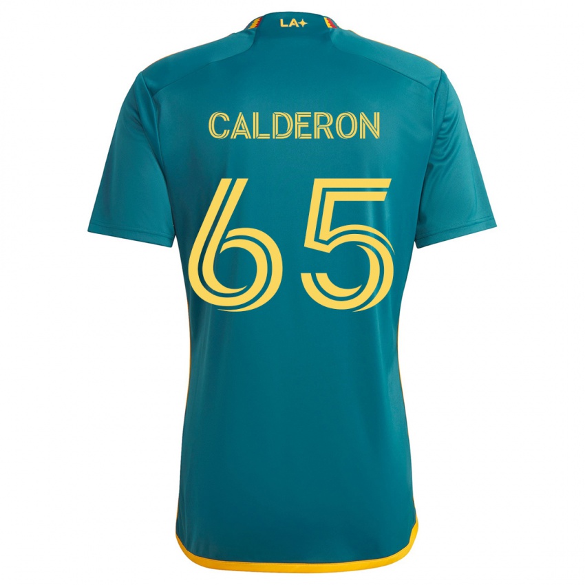 Kinder Juan Calderón #65 Grün Gelb Auswärtstrikot Trikot 2024/25 T-Shirt Schweiz