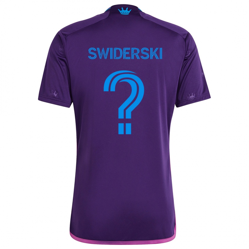 Kinder Karol Swiderski #0 Lila-Blau Auswärtstrikot Trikot 2024/25 T-Shirt Schweiz