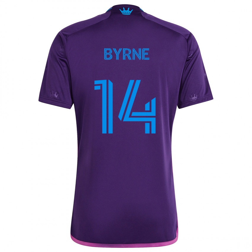 Kinder Nathan Byrne #14 Lila-Blau Auswärtstrikot Trikot 2024/25 T-Shirt Schweiz