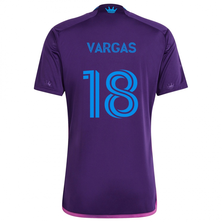 Kinder Kerwin Vargas #18 Lila-Blau Auswärtstrikot Trikot 2024/25 T-Shirt Schweiz