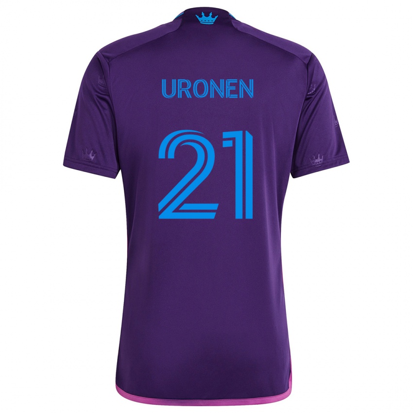 Kinder Jere Uronen #21 Lila-Blau Auswärtstrikot Trikot 2024/25 T-Shirt Schweiz