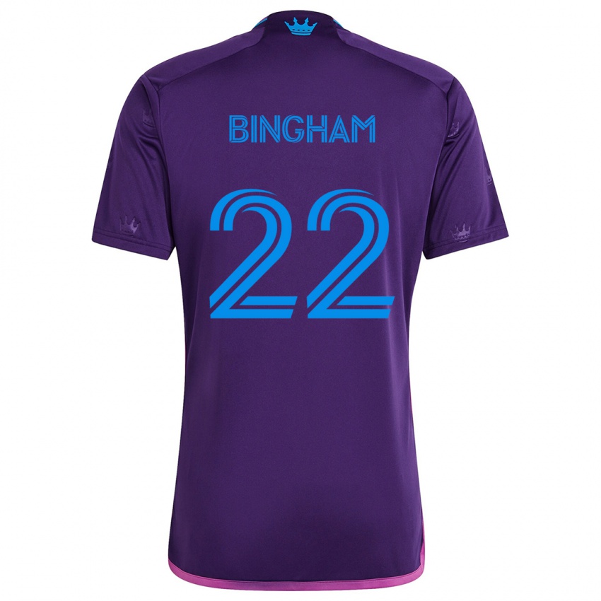 Kinder David Bingham #22 Lila-Blau Auswärtstrikot Trikot 2024/25 T-Shirt Schweiz