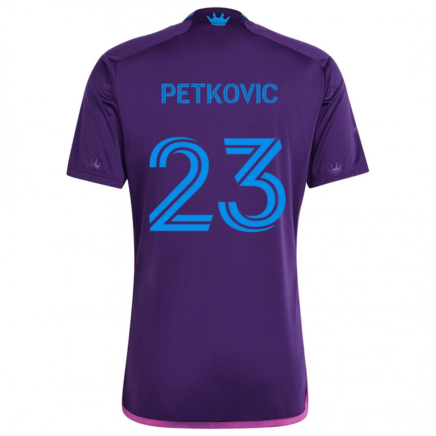 Enfant Maillot Nikola Petkovic #23 Bleu Violet Tenues Extérieur 2024/25 T-Shirt Suisse