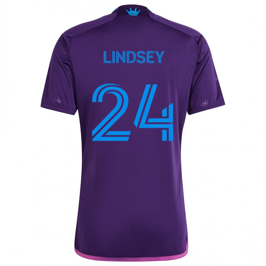 Enfant Maillot Jaylin Lindsey #24 Bleu Violet Tenues Extérieur 2024/25 T-Shirt Suisse