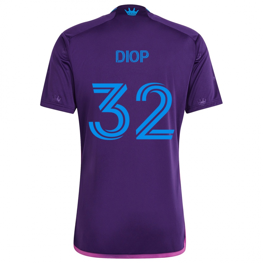 Kinder Hamady Diop #32 Lila-Blau Auswärtstrikot Trikot 2024/25 T-Shirt Schweiz