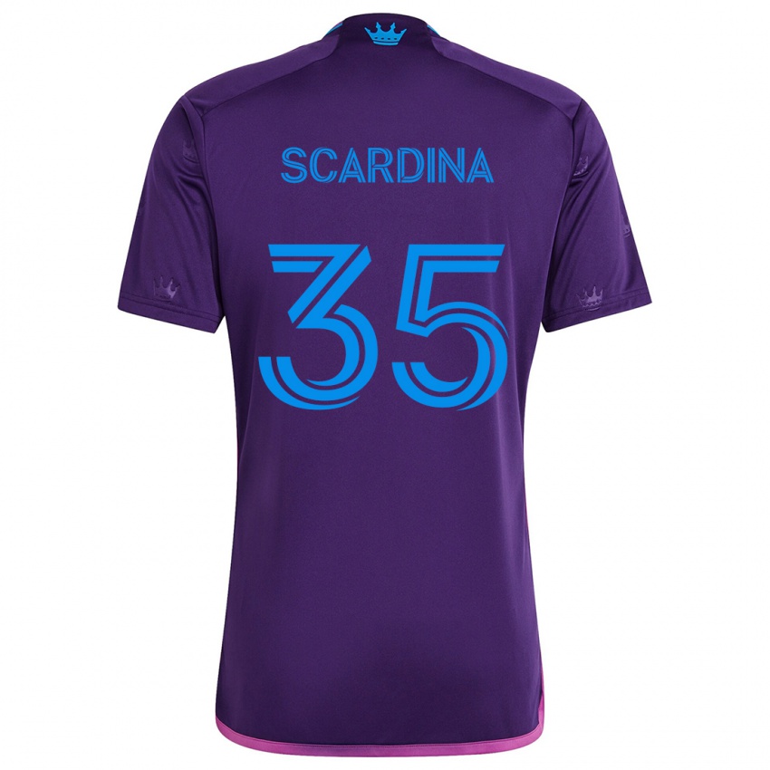 Kinder Nick Scardina #35 Lila-Blau Auswärtstrikot Trikot 2024/25 T-Shirt Schweiz