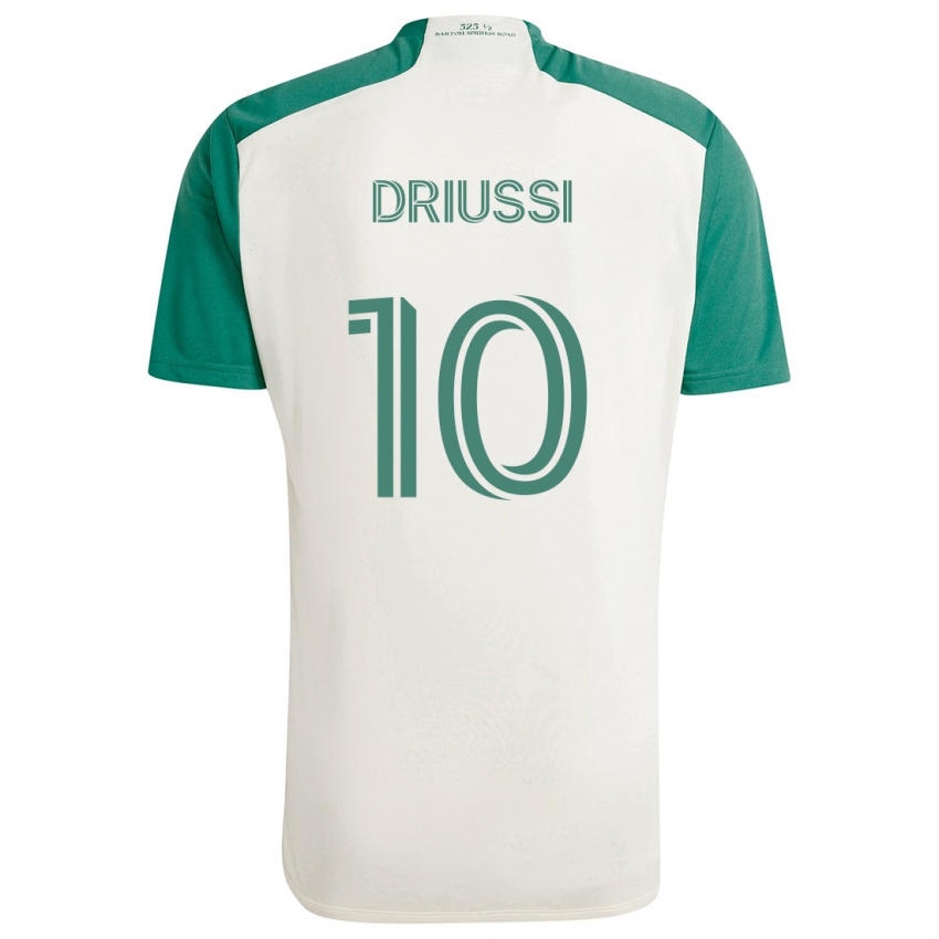 Kinder Sebastián Driussi #10 Braune Farben Grün Auswärtstrikot Trikot 2024/25 T-Shirt Schweiz