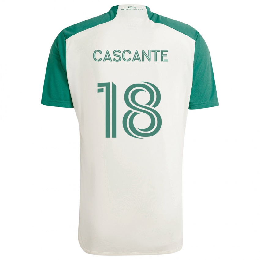 Kinder Julio Cascante #18 Braune Farben Grün Auswärtstrikot Trikot 2024/25 T-Shirt Schweiz