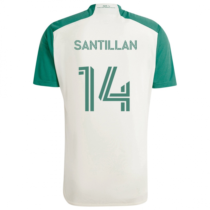 Kinder Jonathan Santillan #14 Braune Farben Grün Auswärtstrikot Trikot 2024/25 T-Shirt Schweiz