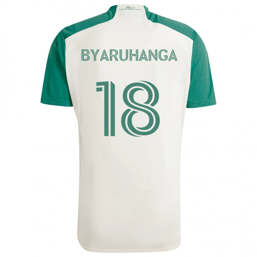 Kinder Bobosi Byaruhanga #18 Braune Farben Grün Auswärtstrikot Trikot 2024/25 T-Shirt Schweiz