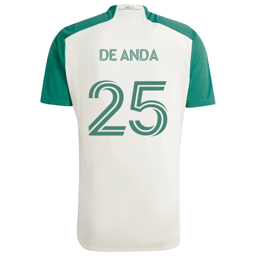 Kinder Anthony De Anda #25 Braune Farben Grün Auswärtstrikot Trikot 2024/25 T-Shirt Schweiz