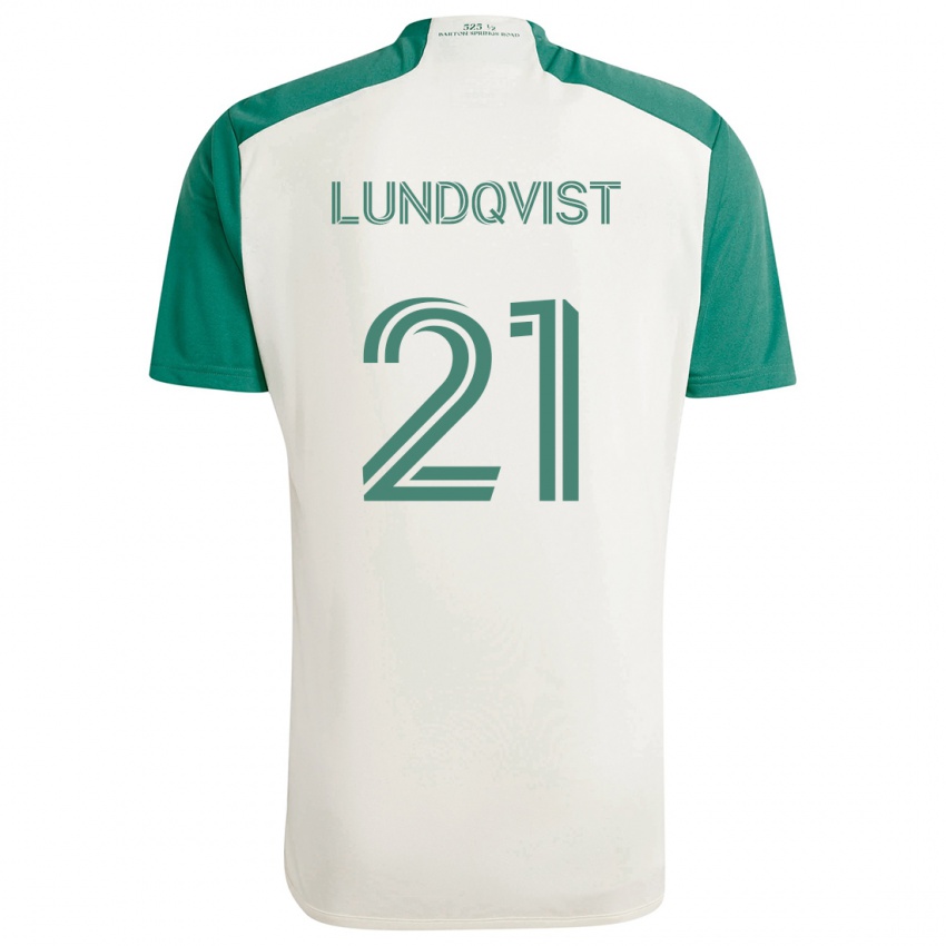 Kinder Adam Lundqvist #21 Braune Farben Grün Auswärtstrikot Trikot 2024/25 T-Shirt Schweiz