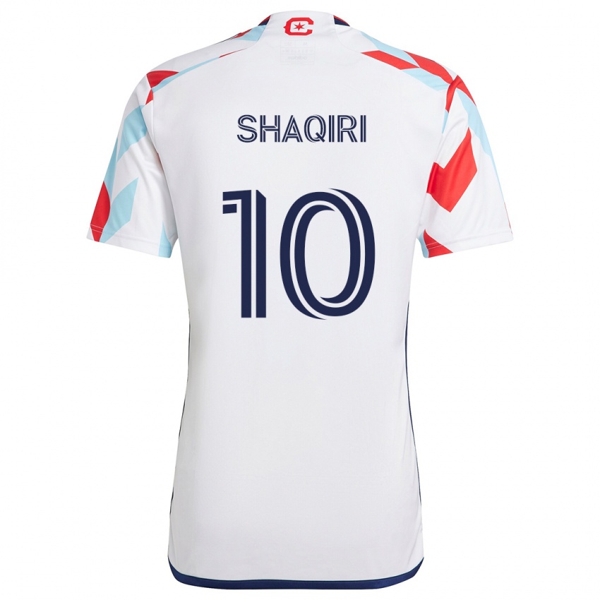 Kinder Xherdan Shaqiri #10 Weiß Rot Blau Auswärtstrikot Trikot 2024/25 T-Shirt Schweiz