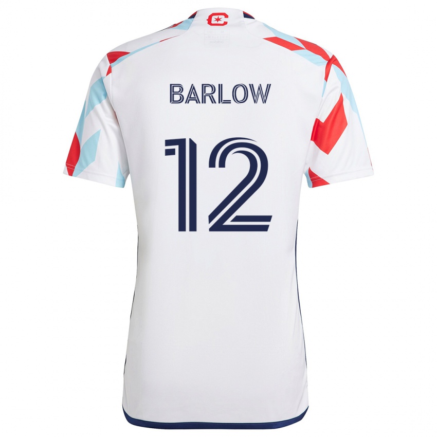 Kinder Tom Barlow #12 Weiß Rot Blau Auswärtstrikot Trikot 2024/25 T-Shirt Schweiz