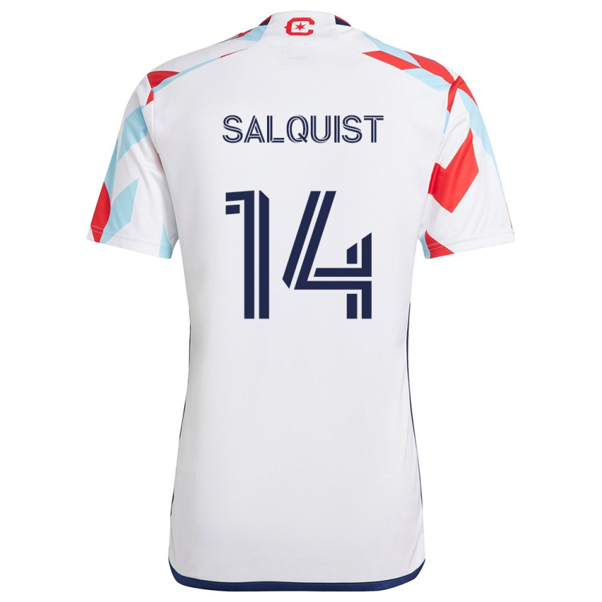 Kinder Tobias Salquist #14 Weiß Rot Blau Auswärtstrikot Trikot 2024/25 T-Shirt Schweiz