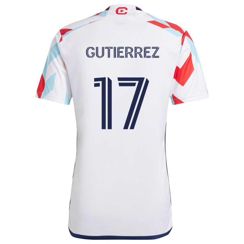 Kinder Brian Gutiérrez #17 Weiß Rot Blau Auswärtstrikot Trikot 2024/25 T-Shirt Schweiz