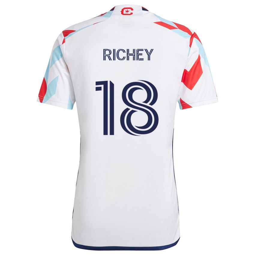 Kinder Spencer Richey #18 Weiß Rot Blau Auswärtstrikot Trikot 2024/25 T-Shirt Schweiz