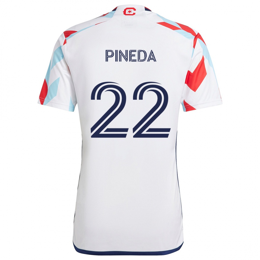 Kinder Mauricio Pineda #22 Weiß Rot Blau Auswärtstrikot Trikot 2024/25 T-Shirt Schweiz