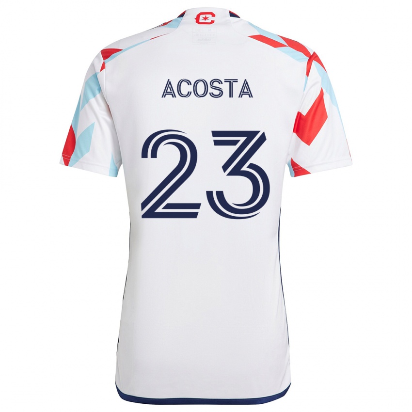 Enfant Maillot Kellyn Acosta #23 Blanc Rouge Bleu Tenues Extérieur 2024/25 T-Shirt Suisse