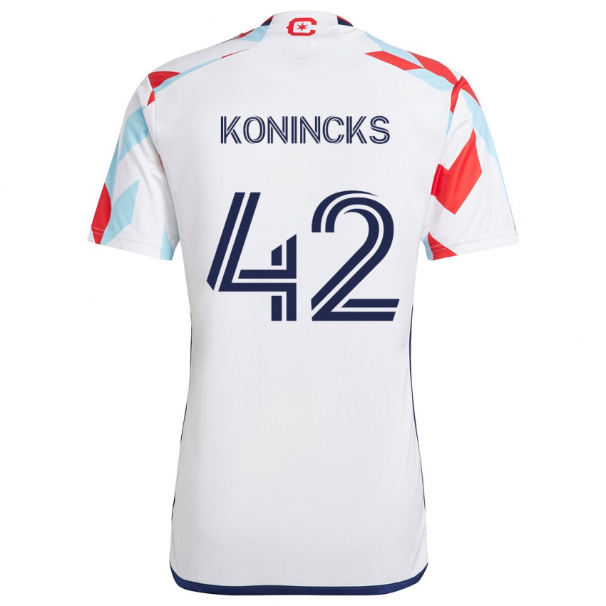 Kinder Diego Konincks #42 Weiß Rot Blau Auswärtstrikot Trikot 2024/25 T-Shirt Schweiz