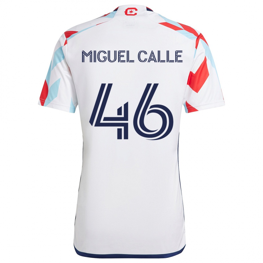 Kinder Juan Miguel Calle #46 Weiß Rot Blau Auswärtstrikot Trikot 2024/25 T-Shirt Schweiz