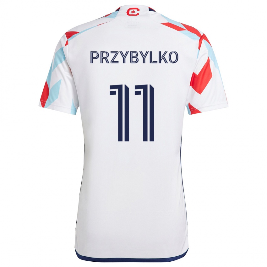 Kinder Kacper Przybylko #11 Weiß Rot Blau Auswärtstrikot Trikot 2024/25 T-Shirt Schweiz